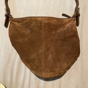 Suede bucket bag